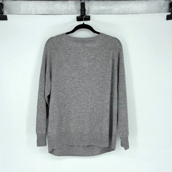 NWT Halogen Heather Gray Cashmere Jeweled Cropped 3/4 Sleeve Sweater - Plus 2X - Picture 2 of 8